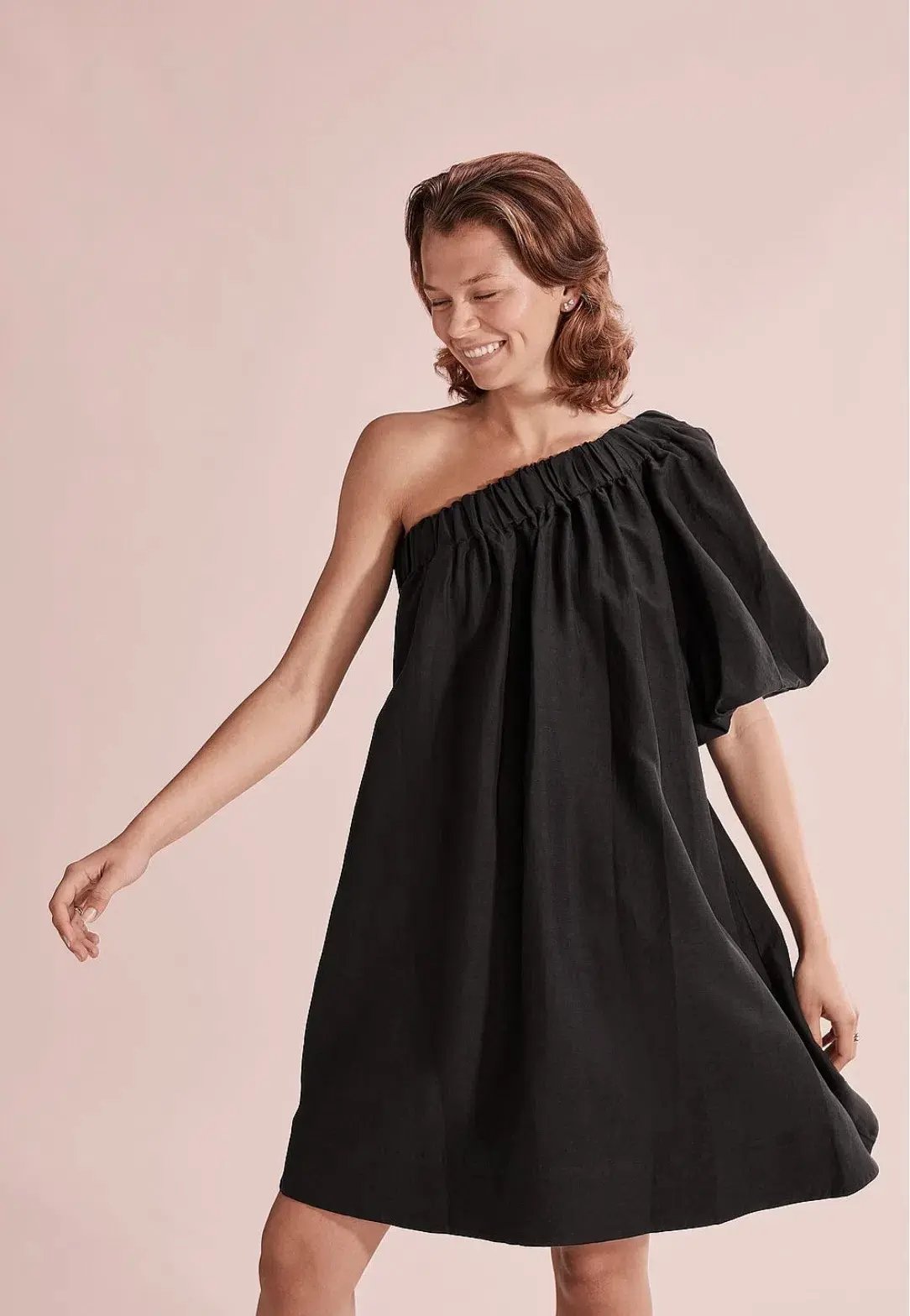 Country Road One Shoulder Mini Dress Black Size 6 photo 5