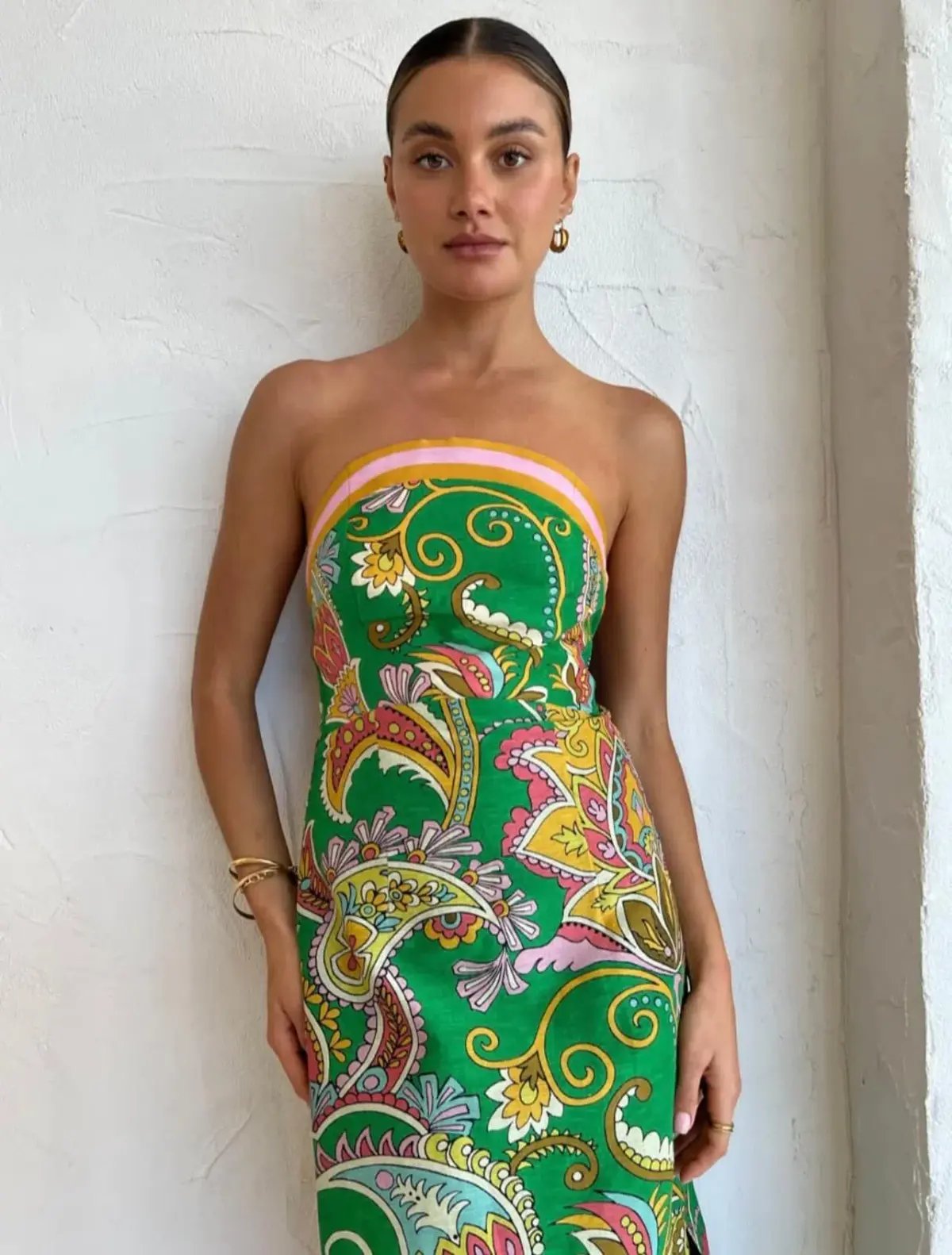 Alemais Marion Bodice Midi Dress Green Size AU 10 photo 2
