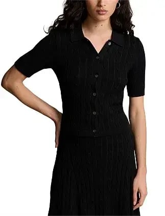 Ralph Lauren Cable-knit Polo Cardigan Black photo 2