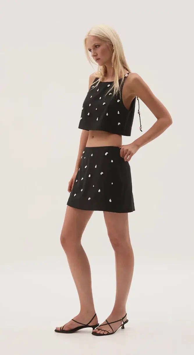 Aje  Akoya Crop and Mini Skirt Set Black Size 14 photo 4
