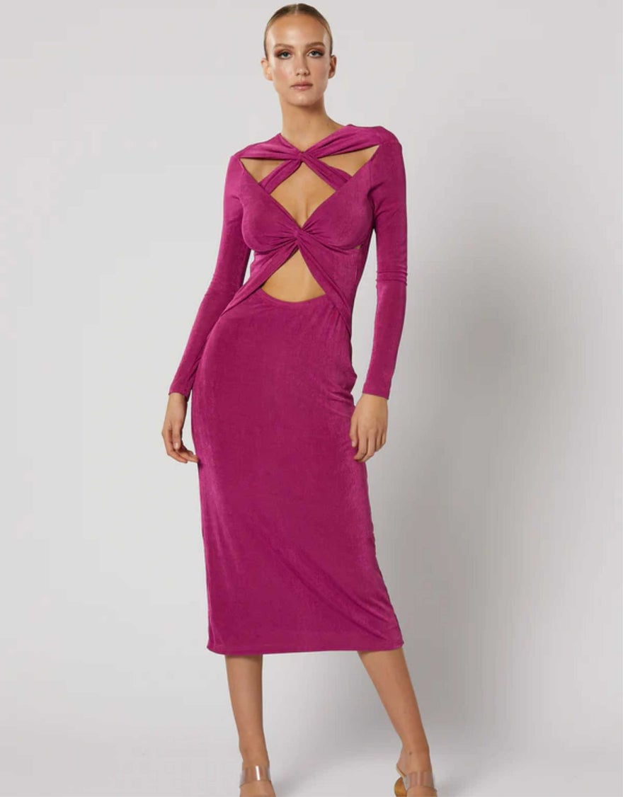 Winona Ithaca Cut Out Dress, Fuchsa photo 4