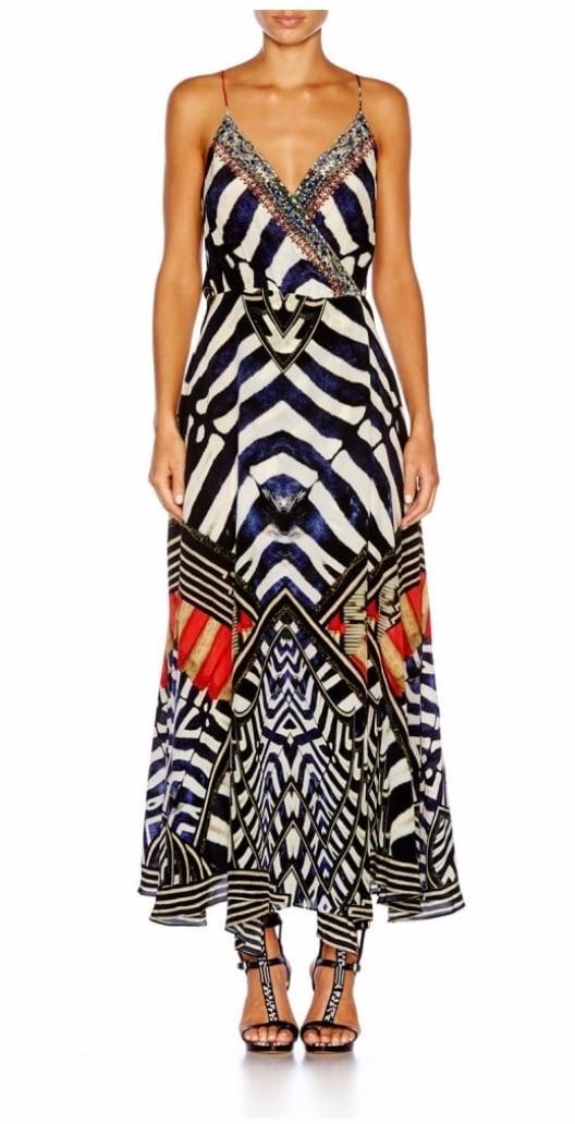 Camilla Louwalan Tales Strappy Wrap Dress Print Size 12 photo 6