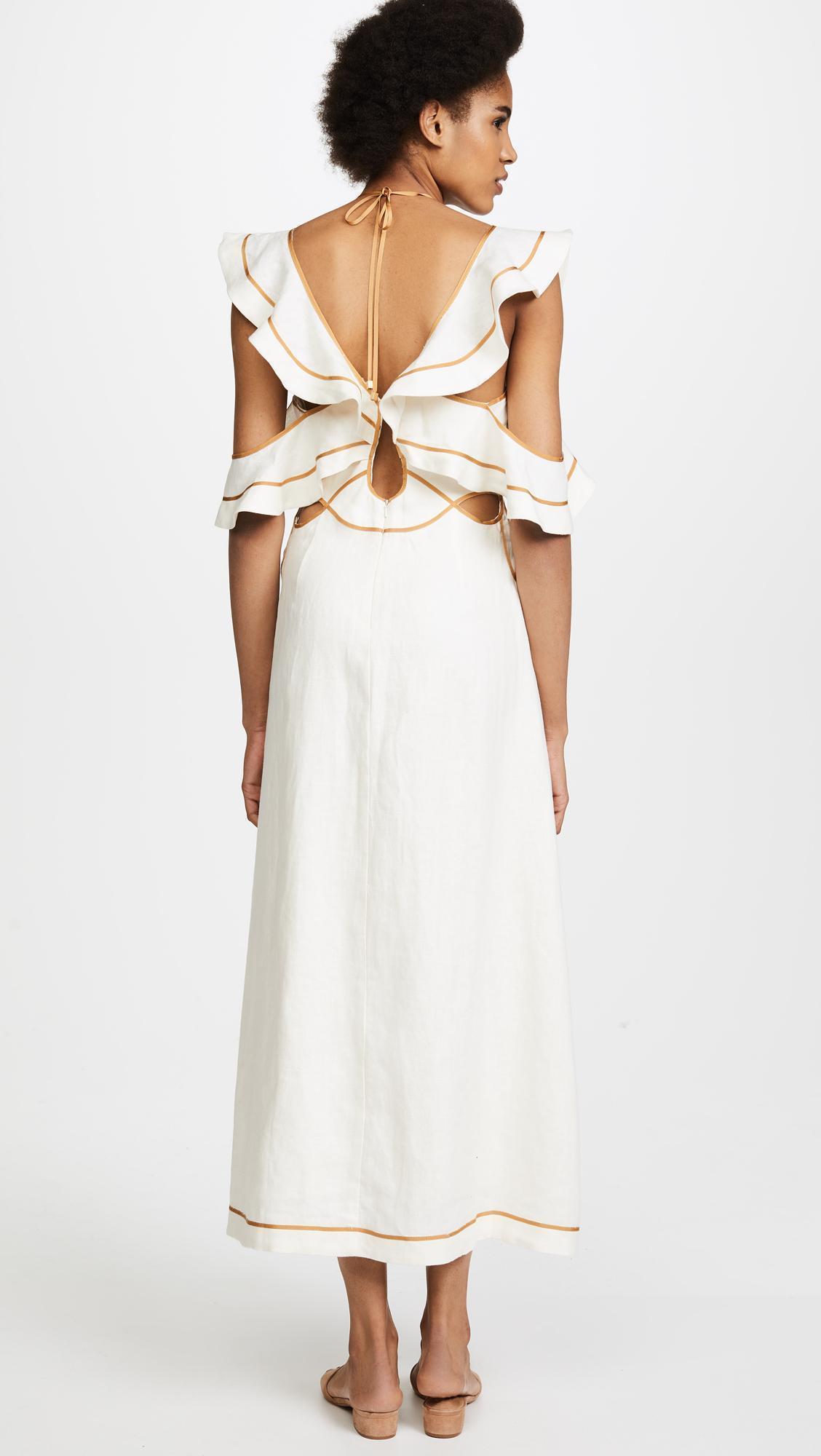 Zimmermann Painted Heart Flutter Dress Cream Size 6 photo 2
