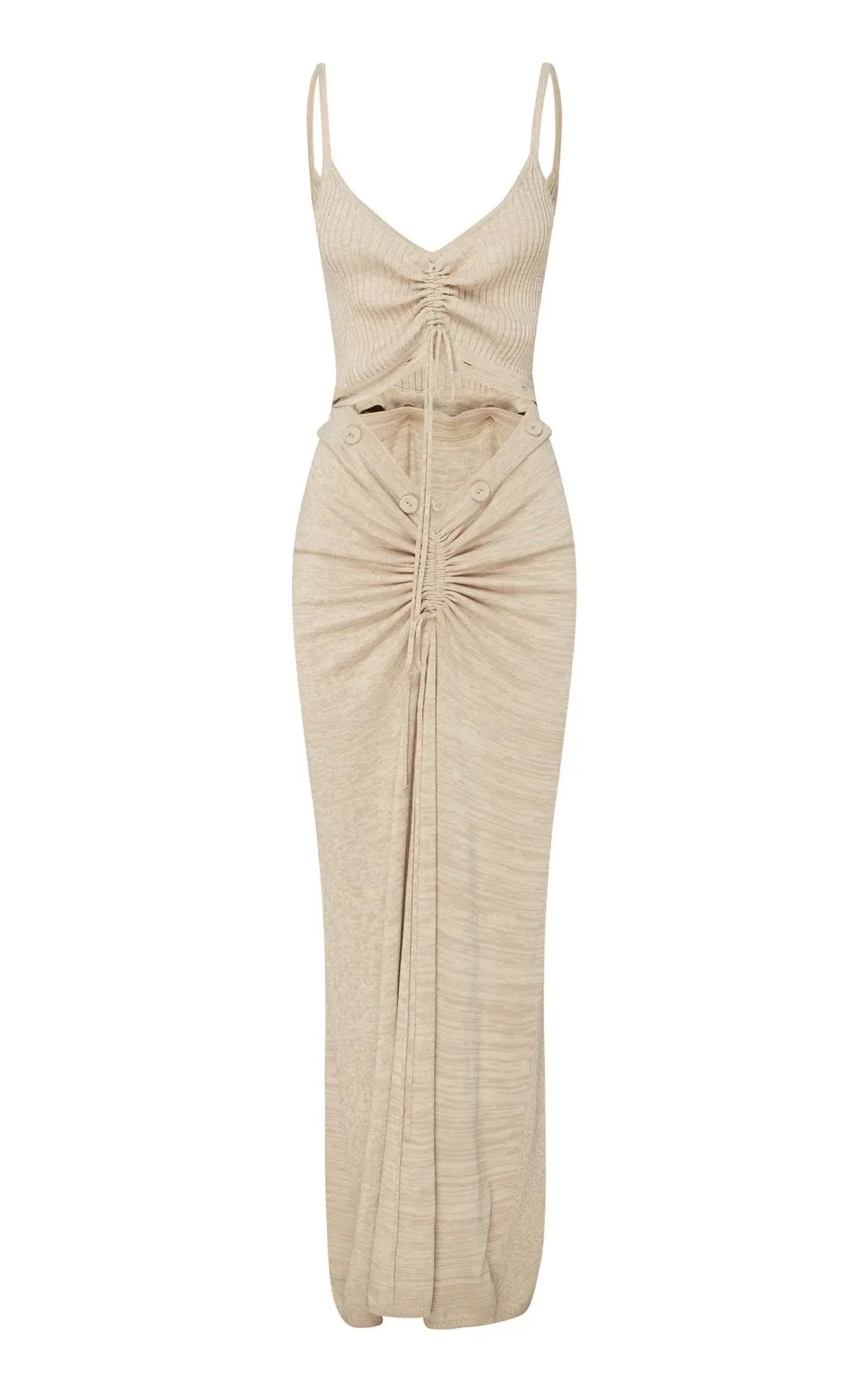 Christopher Esber Ruched Disconnect Cami Dress Beige Size 4 photo 4