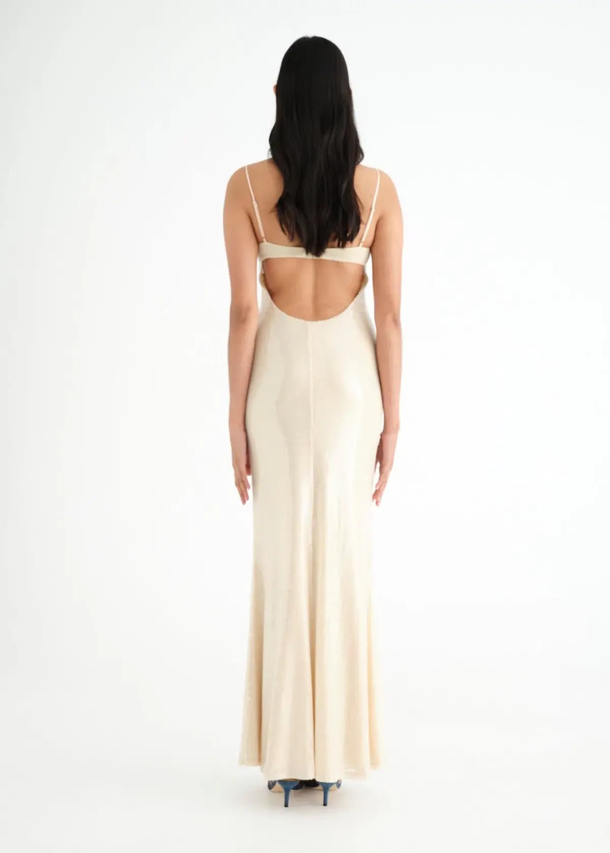 BENNI Juliano Sequin Slip Dress Light Toffee Size S / AU 8 photo 3