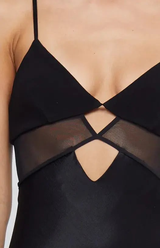 Bec & Bridge Ashton Cut Out Mesh Maxi Dress in Black Size AU 10 photo 2