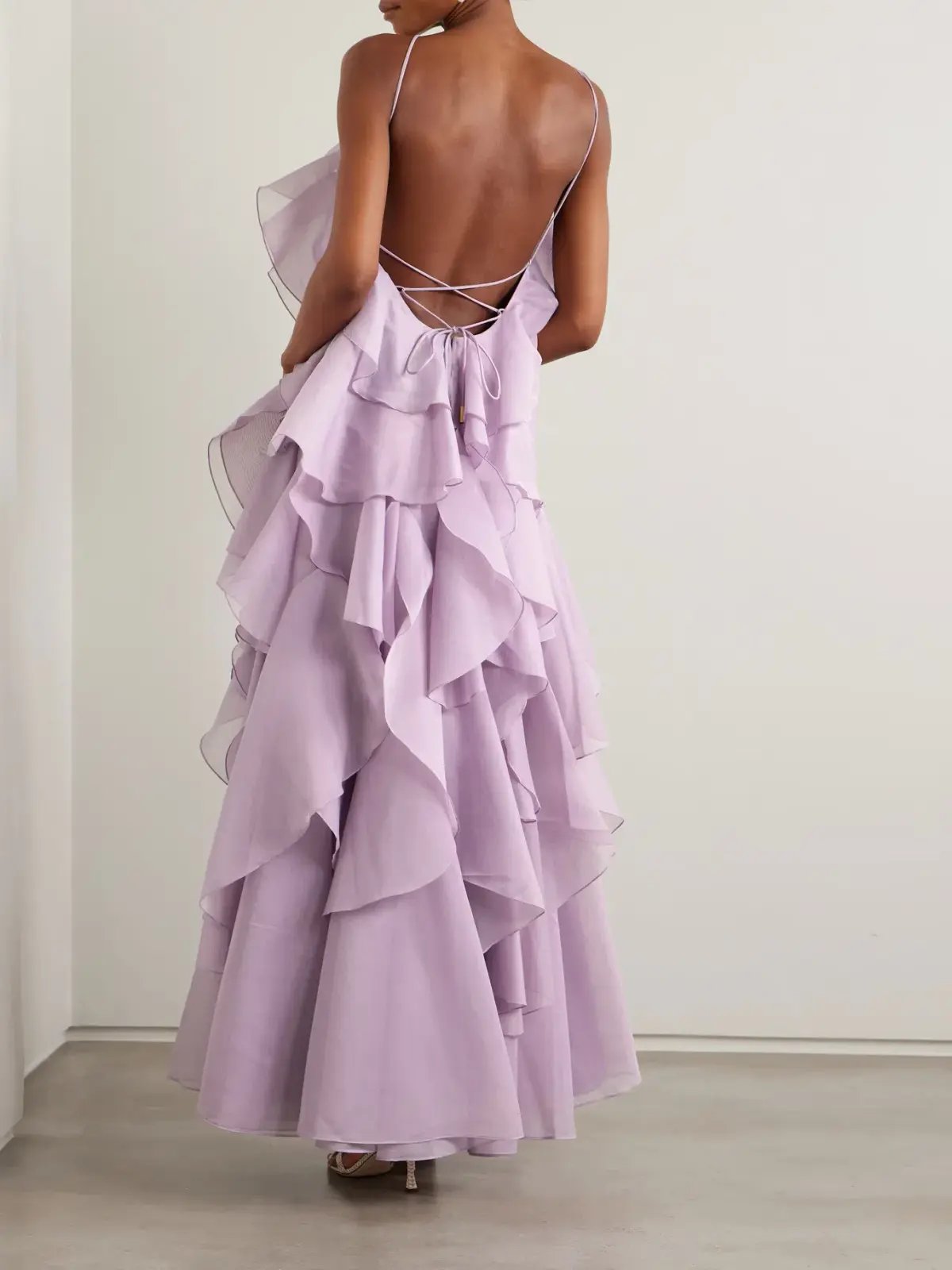 Aje Pandorea Layered Maxi Dress Purple Size 10 photo 2