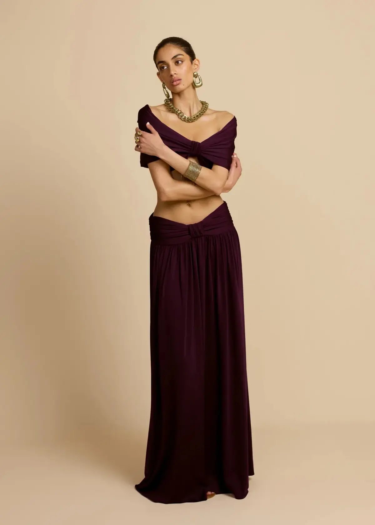 Arcina Ori Alessia Top And Skirt Set In Plum Size 8/ S photo 5