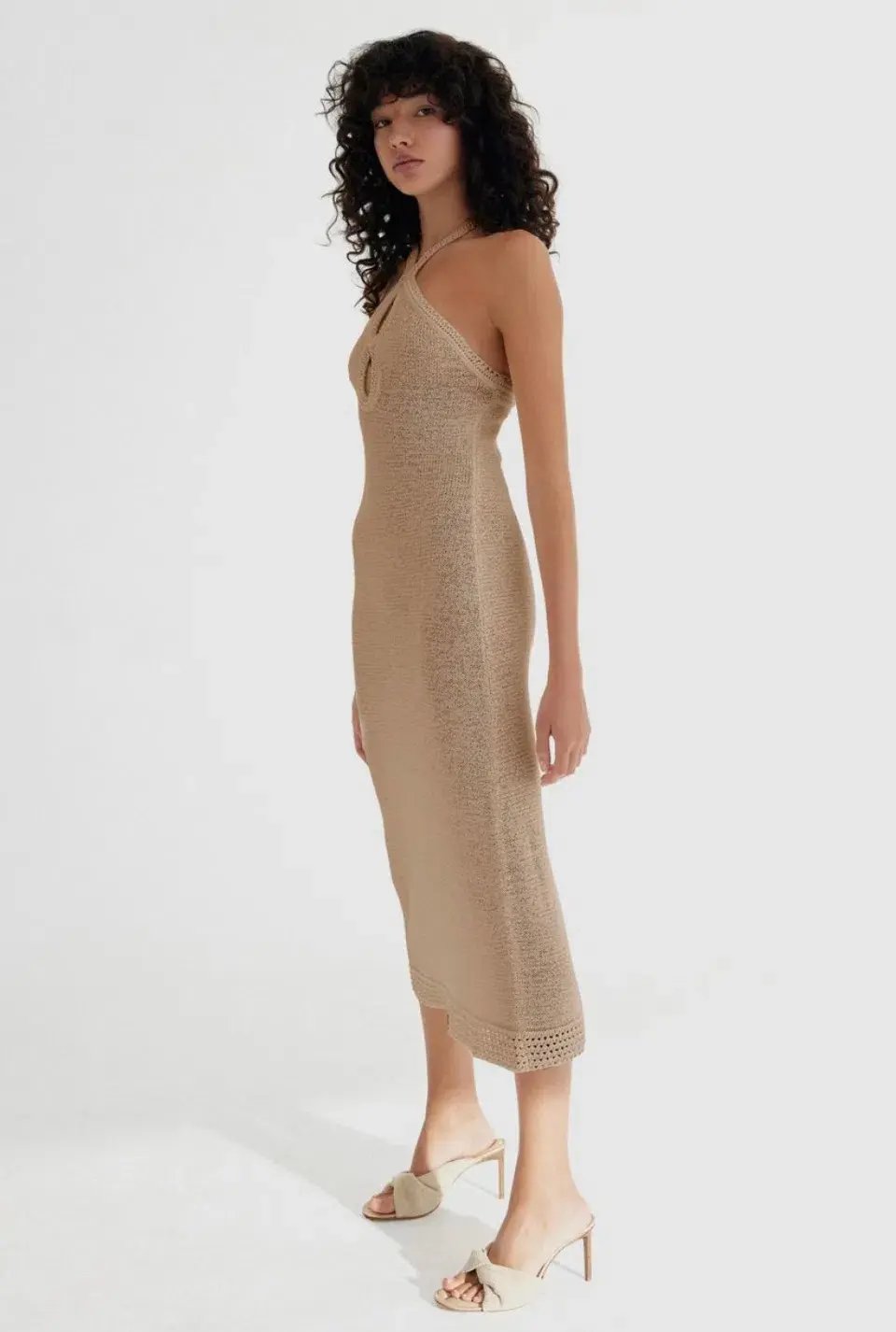 Significant Other Saoirse Midi Dress Biscuit Size 6 photo 3