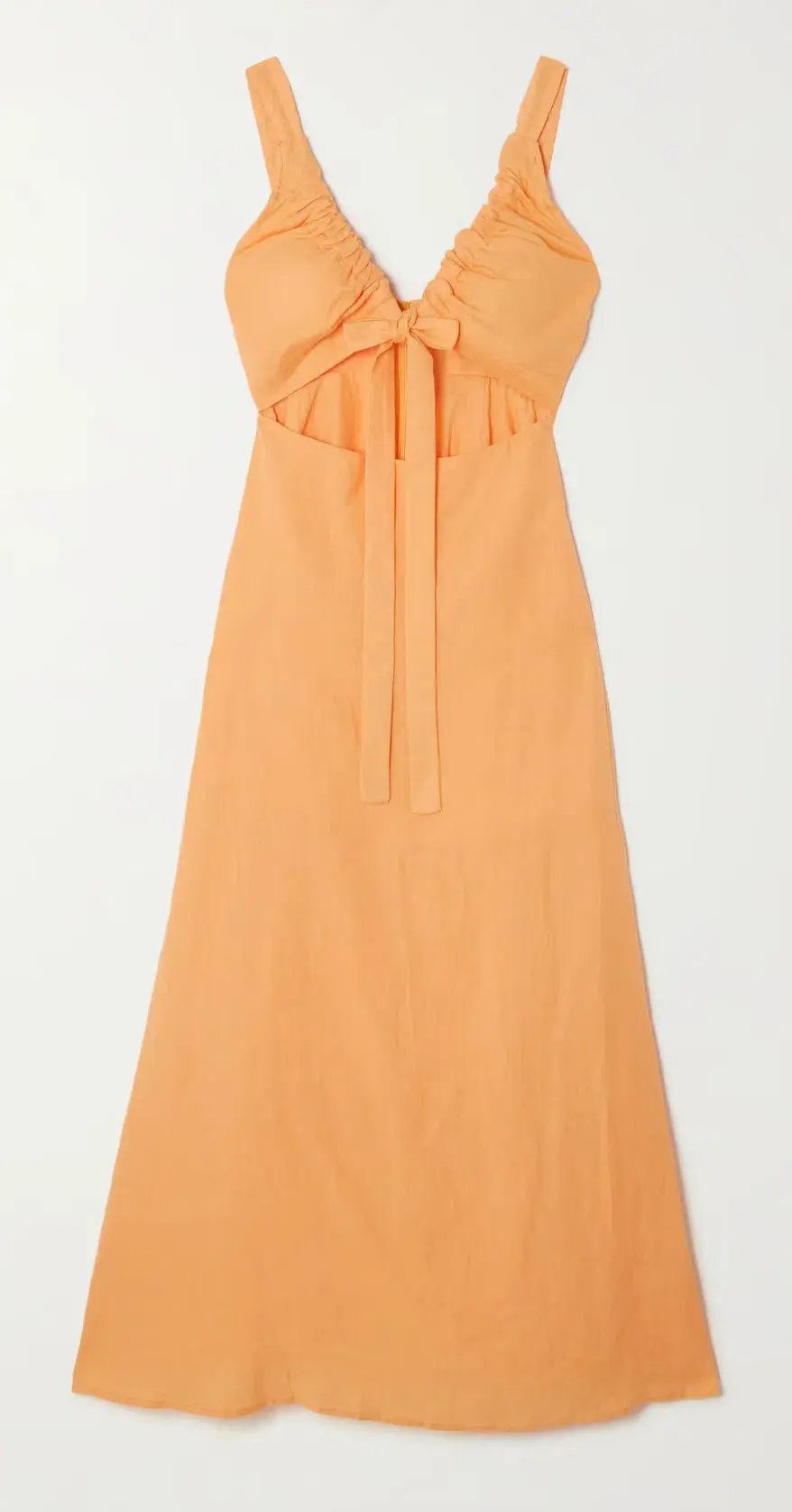 Bondi Born Tobgao Cutout Linen Maxi Dress Orange Size Small / AU 8 photo 3