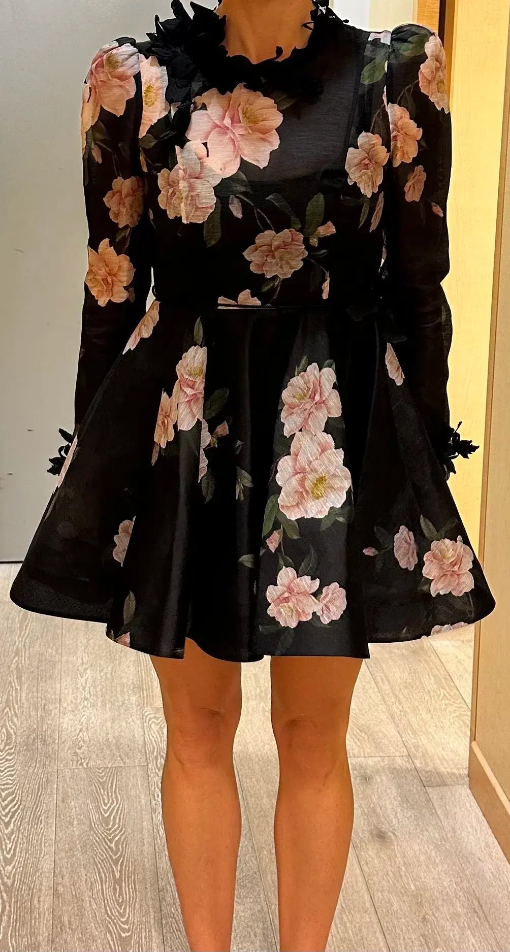 Zimmermann Natura Liftoff Mini Dress Black Camellia Size 1 / AU 10 photo 4