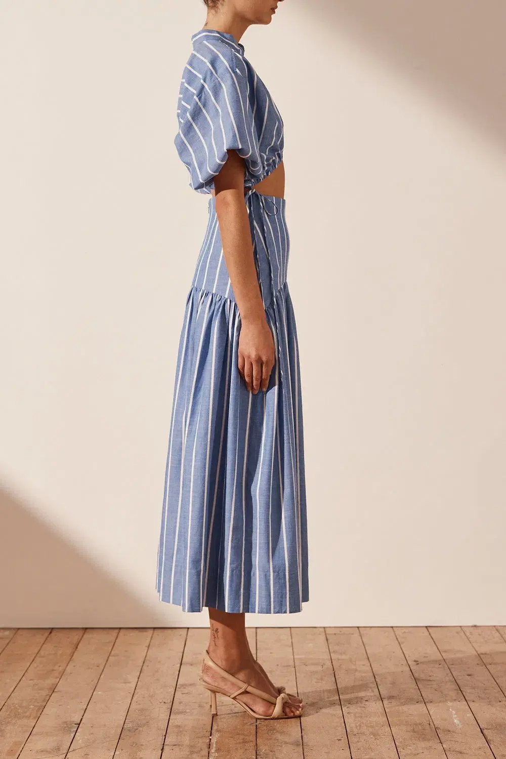 Shona Joy Deconstructed Kimberly Midi Chambray Blue Size 8 photo 3