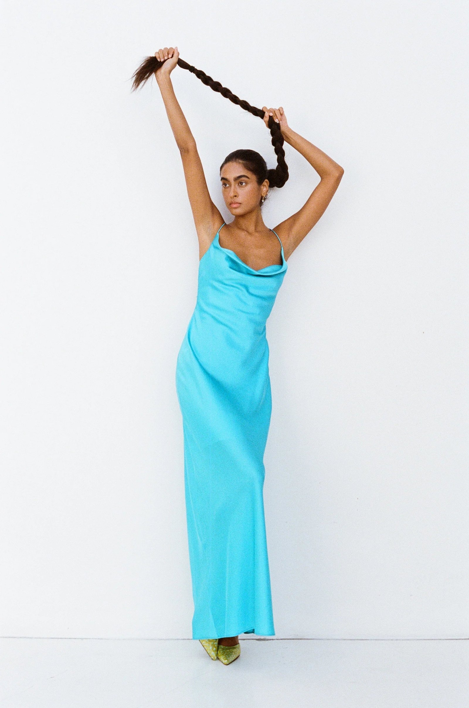 THE WOLF GANG LAS LOLAS MAXI DRESS - AQUA photo 9