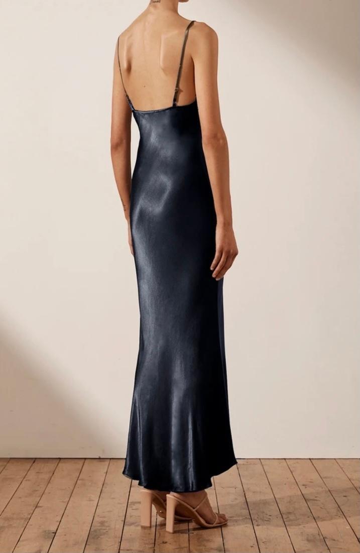 Shona Joy La Lune Bias Slip Dress Navy Size 14 photo 2