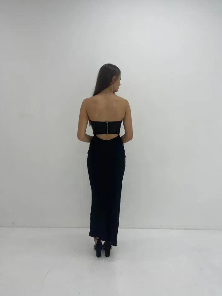 Bec + Bridge Halle Strapless Gown Maxi Black Size AU 8 photo 3