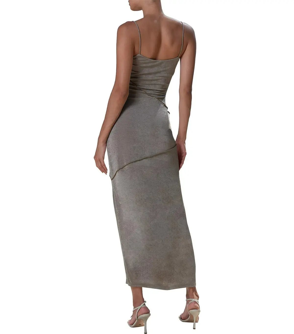 MISHA Neri Slinky Jersey Maxi Dress Khaki Size 12 photo 2