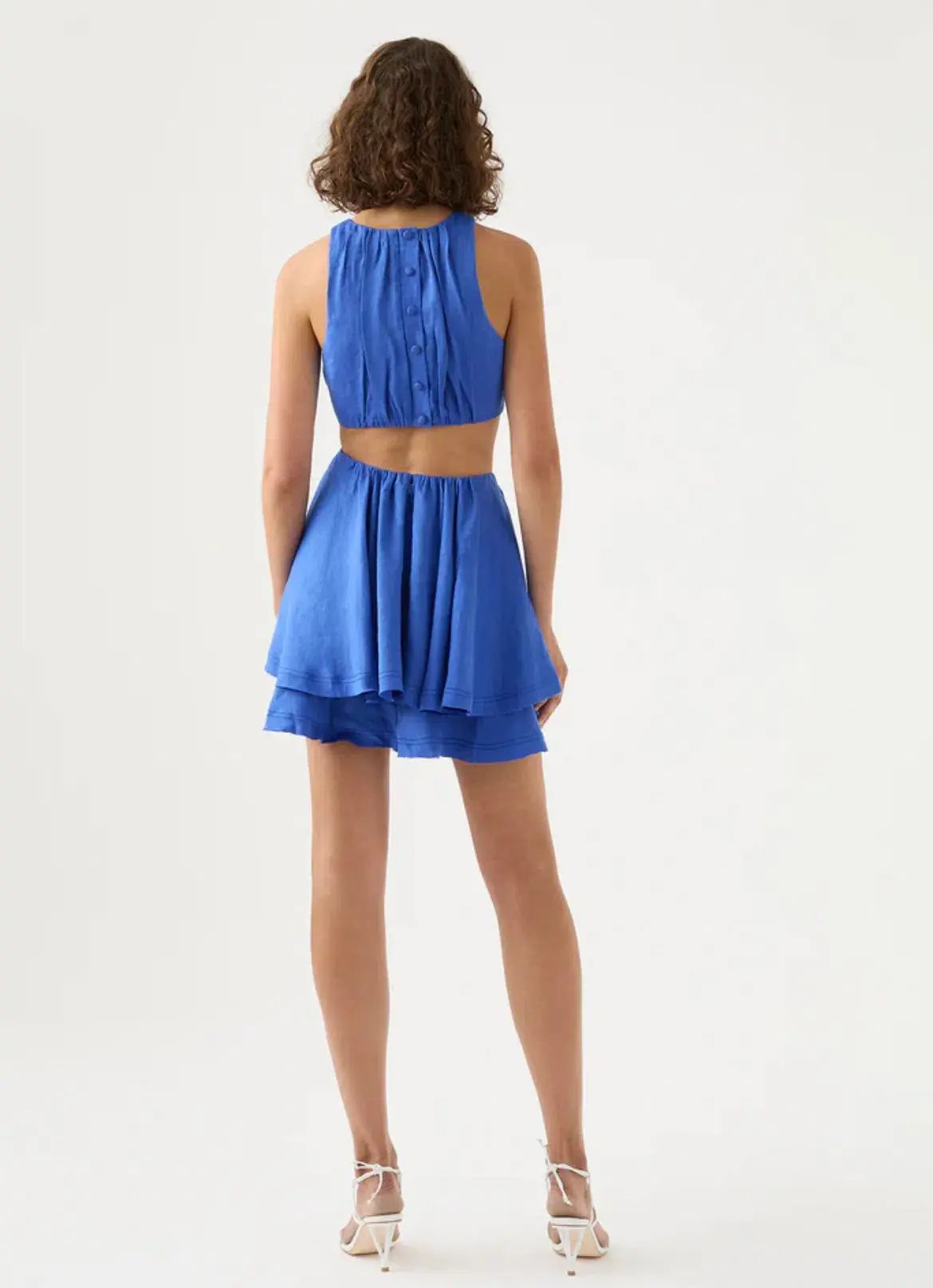 Aje Holt Cut Out Ring Mini Dress Blue Size 10 / M photo 3