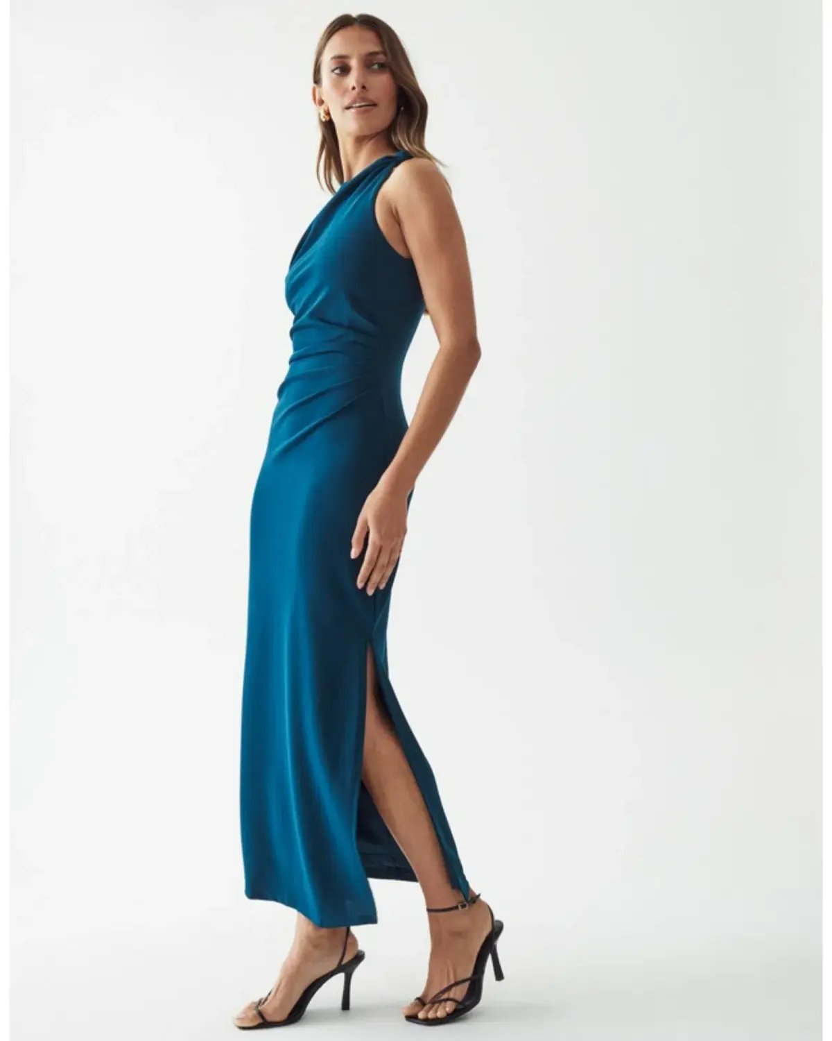 Calia Collection Damiana Midi Dress Teal Size AU 8 photo 2