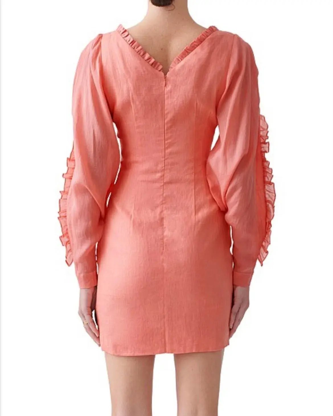 Joslin Studio Clarissa Linen Mini Dress Salmon Size 6 photo 3