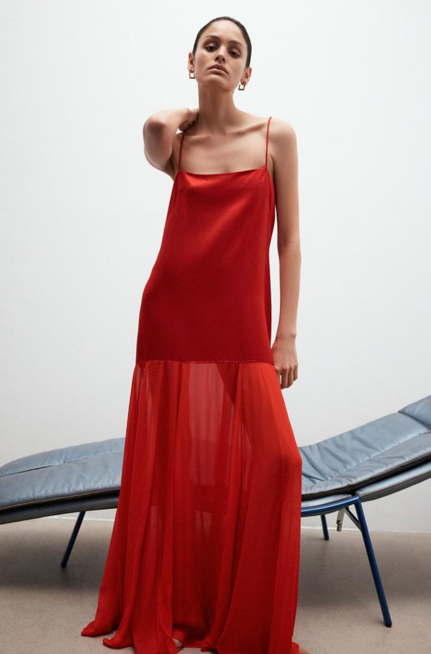 Shona Joy Shony Joy Moraya Dropped Waist Maxi Chill Red photo 2