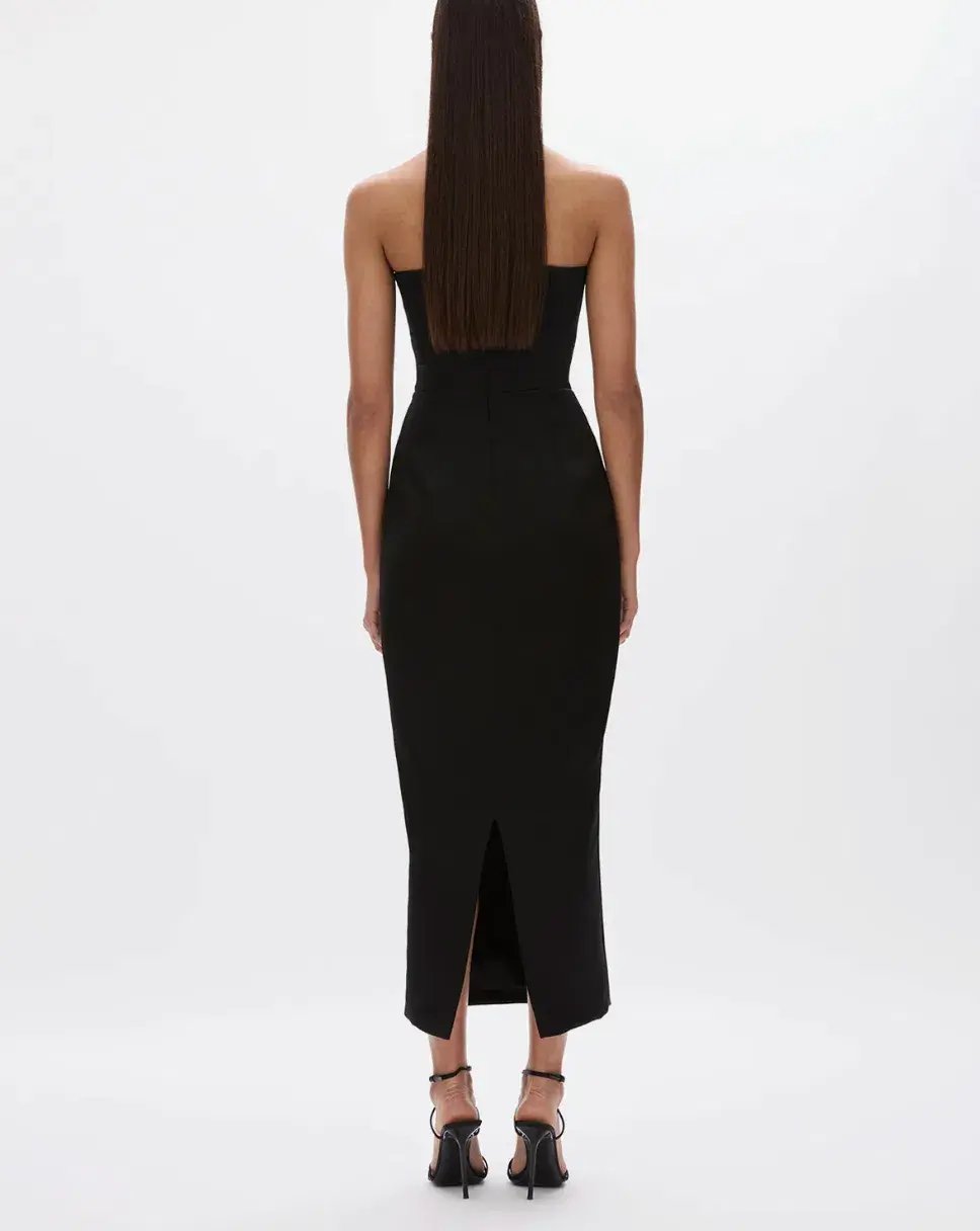Rachel Gilbert Lorna Dress Gown Midi Black Size 0 / AU 6 photo 3