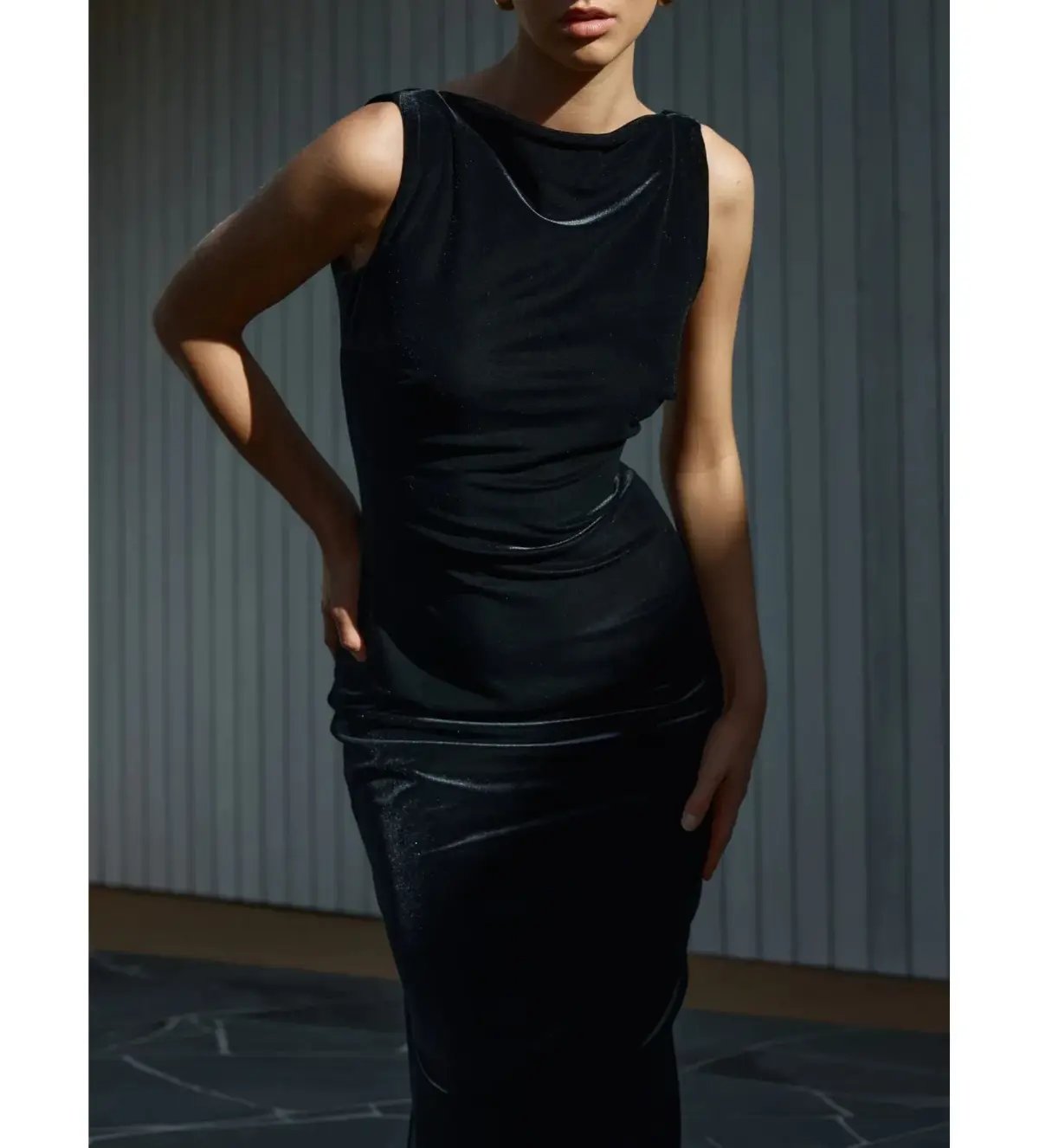 Effie Kats Verona Gown Black Velvet Size AU 6 photo 2