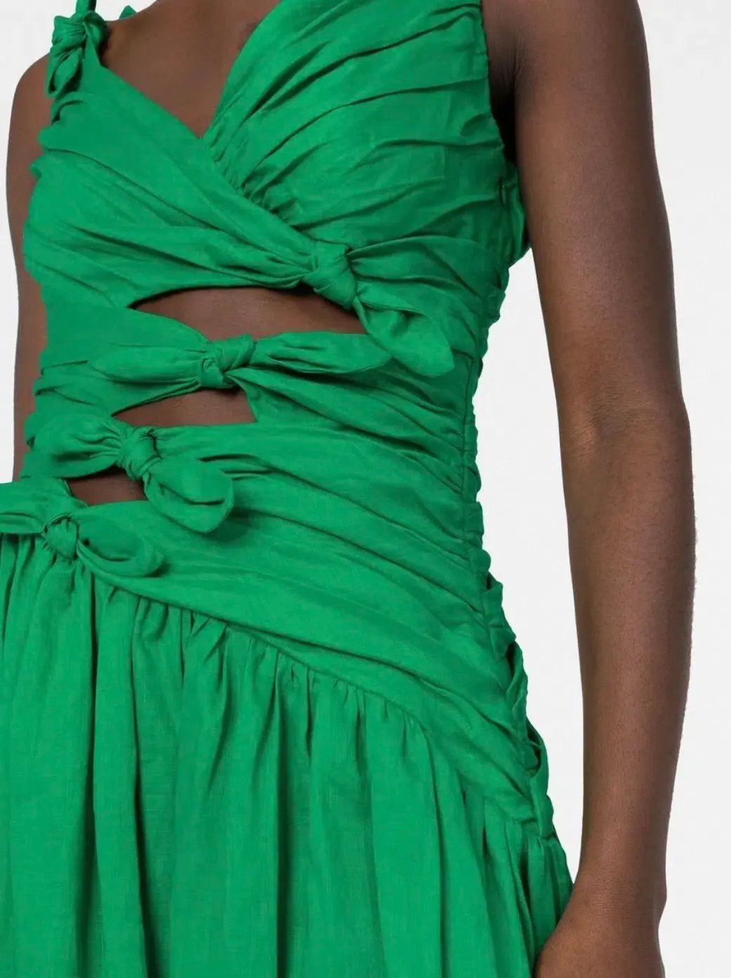 Zimmerman Tiggy Bow Linen Dress Green Size AU 8 photo 4