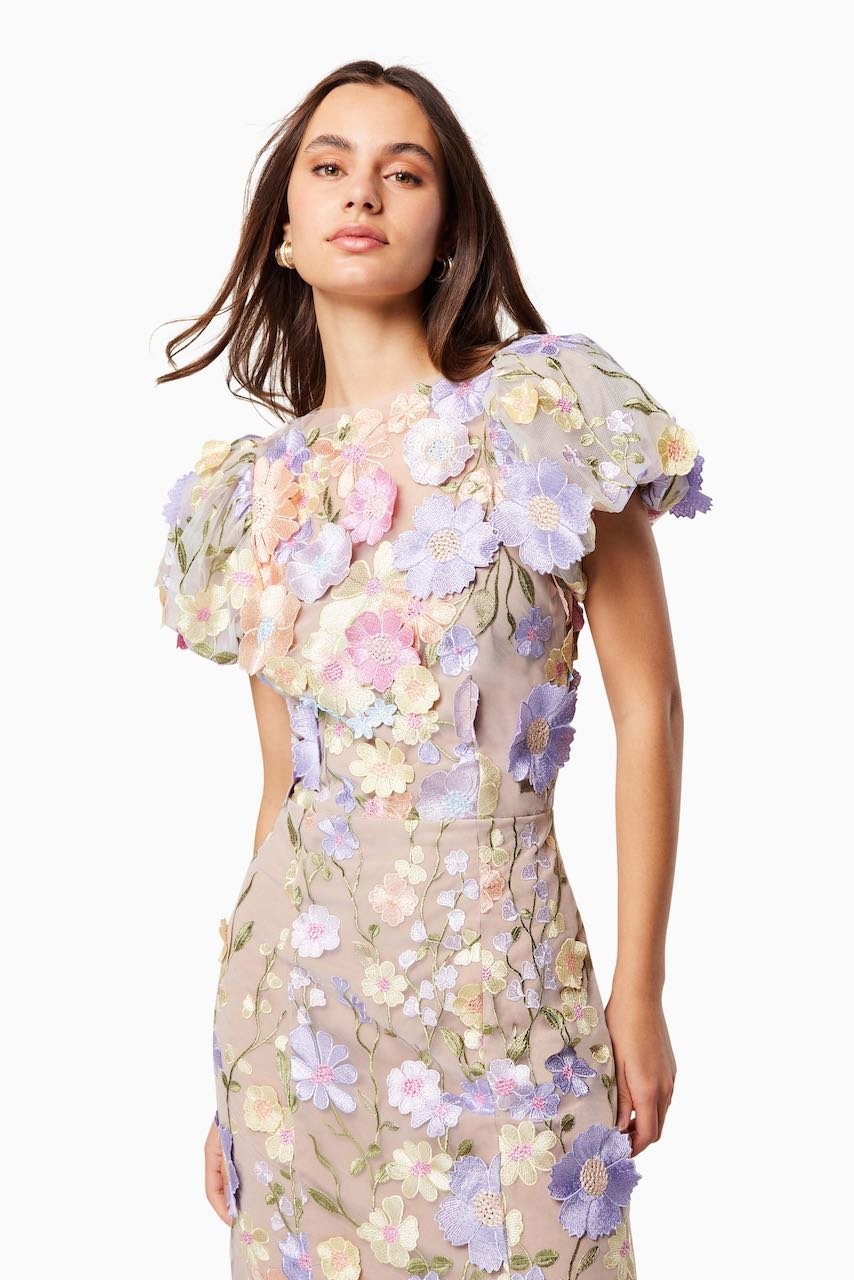 ELLIATT ASTRAEA 3D LACE DRESS - MULTI photo 5