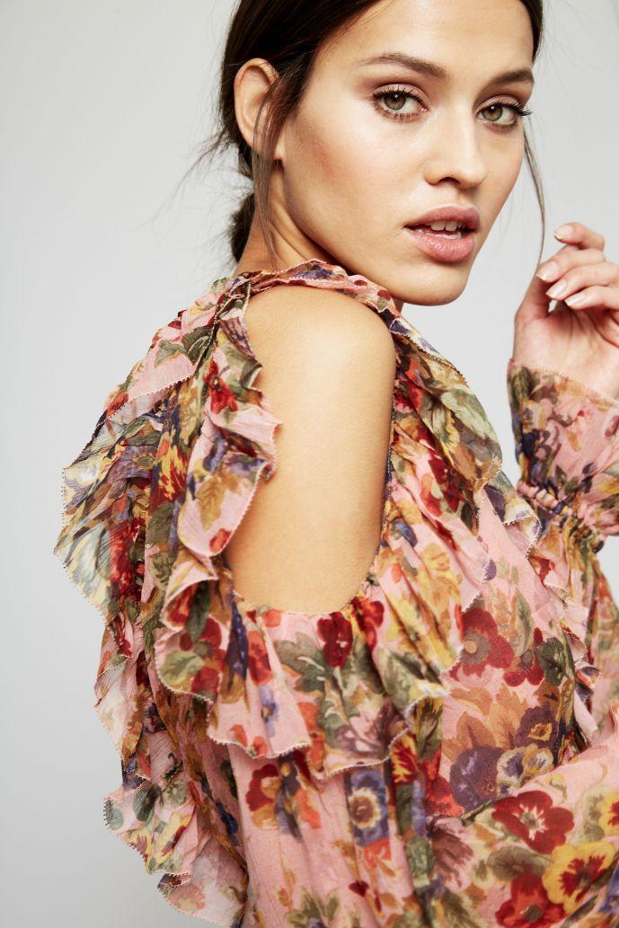 Zimmermann Lovelorn Frill Playsuit Pink Floral Size 8 photo 4
