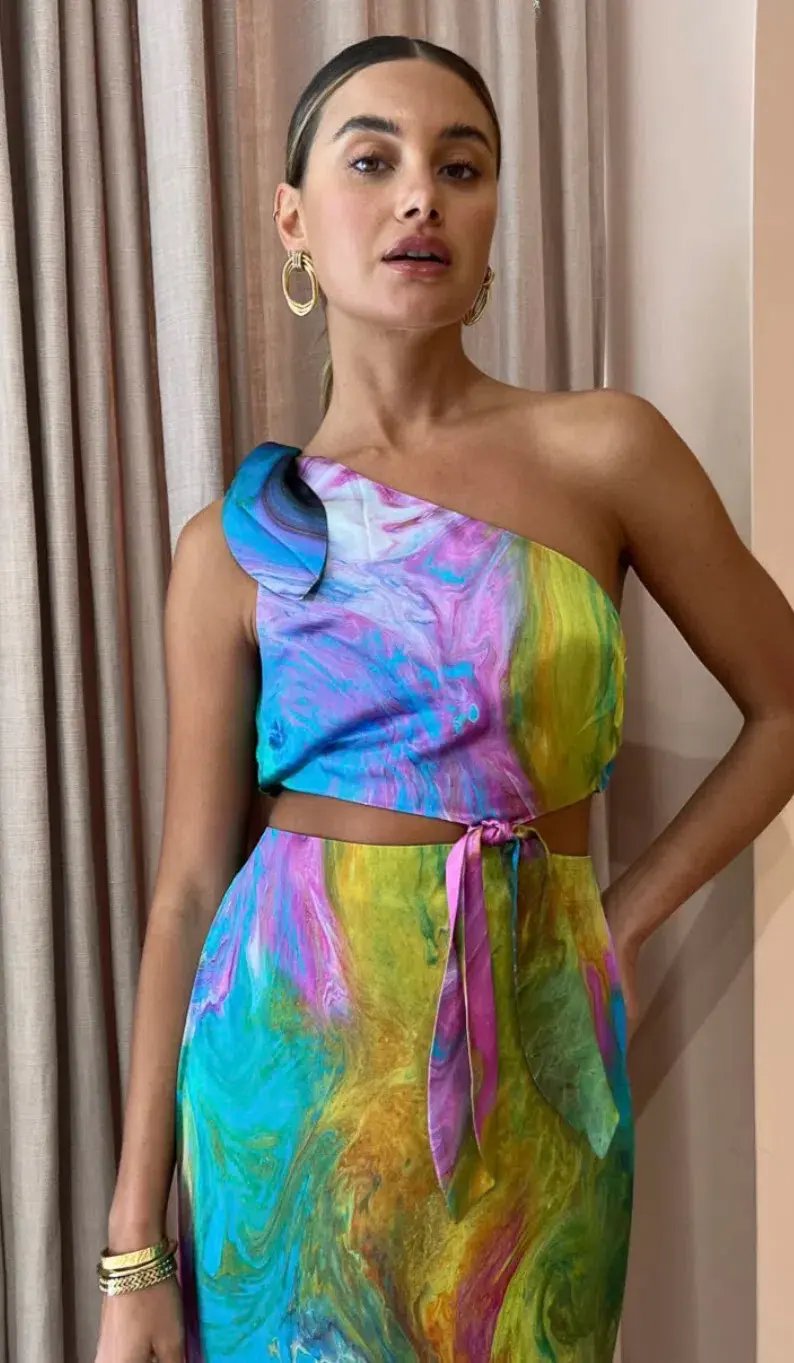 Alemais Irving Knot Dress Multi Size 8 photo 2