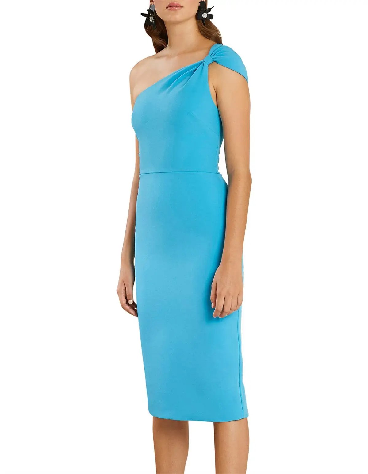 By Johnny Tied Shoulder Midi Dress Blue Size 6 photo 2