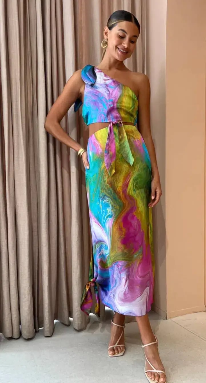 Alemais Irving Knot Dress Multi Size 8 photo 3