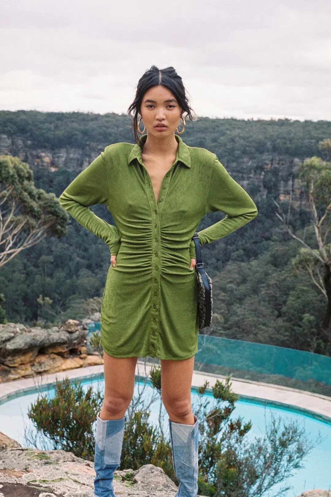 With Jéan Andy Dress Forest Green Size S photo 2