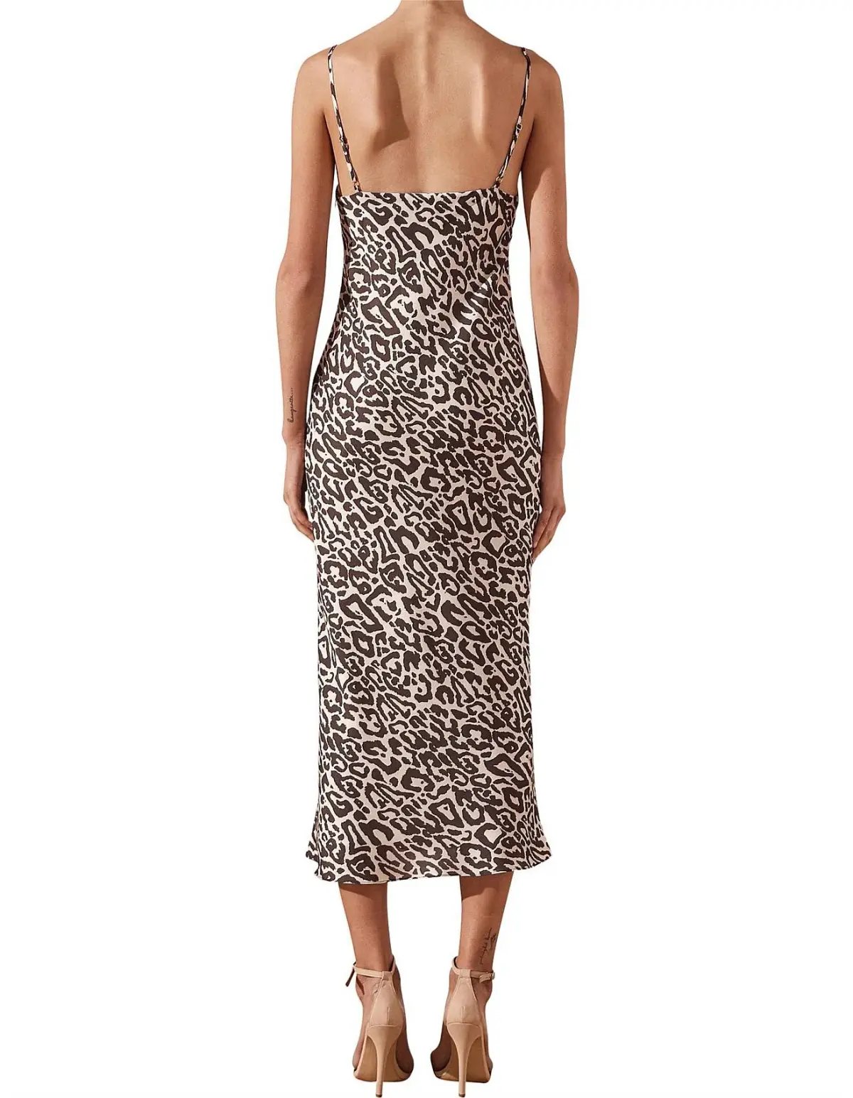 Shona Joy Isabella Cowl Slip Midi Dress Print Size 8 photo 2