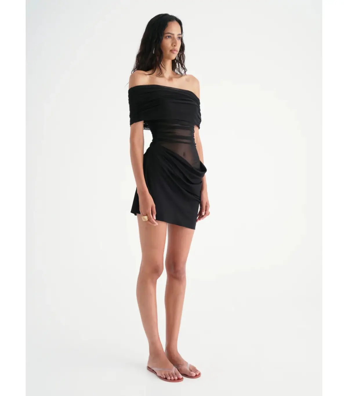Benni Nico Off Shoulder Mini Dress in Black Size AU 10 photo 2