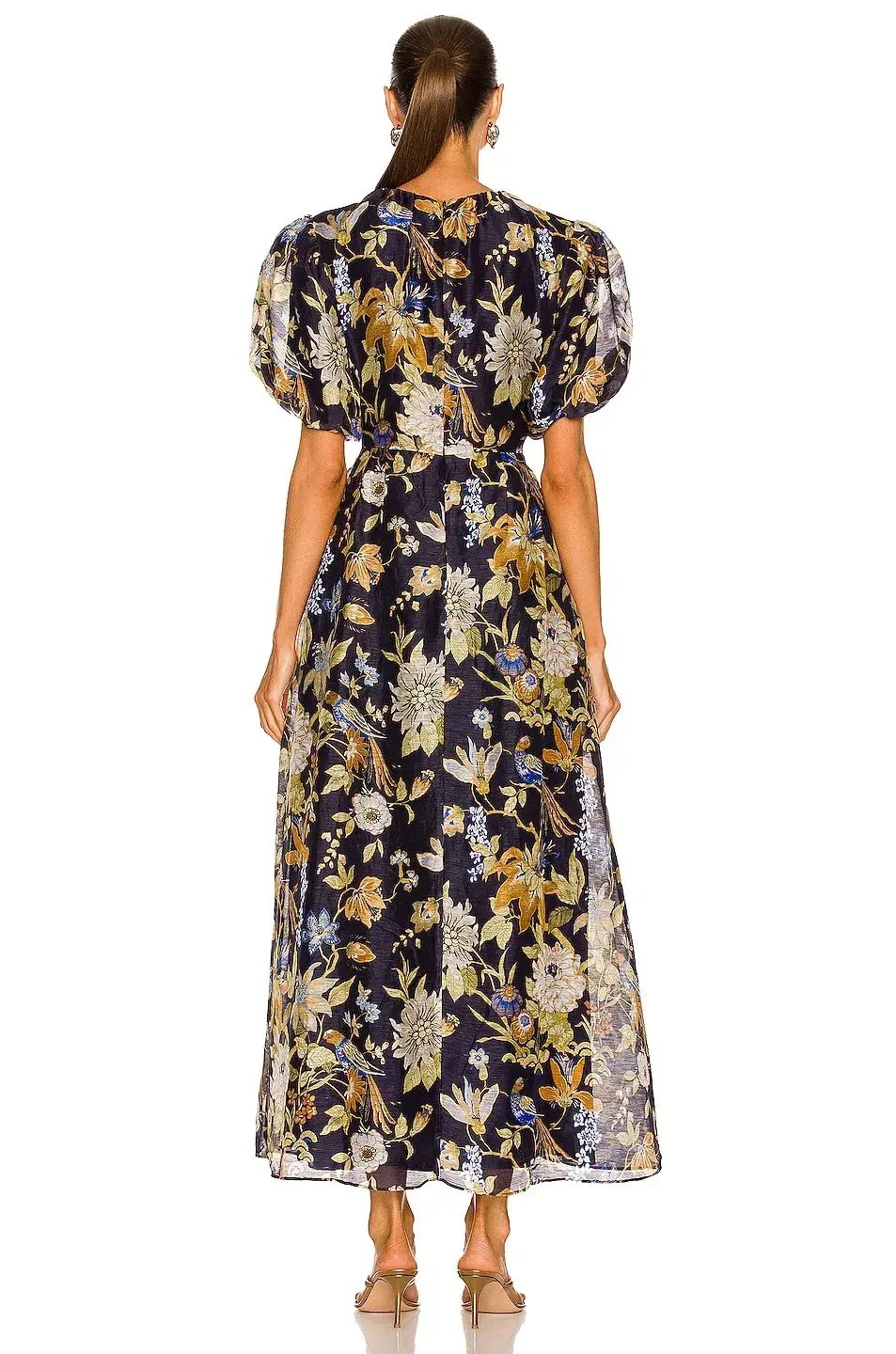 Sir the Label Lilian Puff Sleeve Midi Dress Delia Print Size 2 / AU 10 photo 3