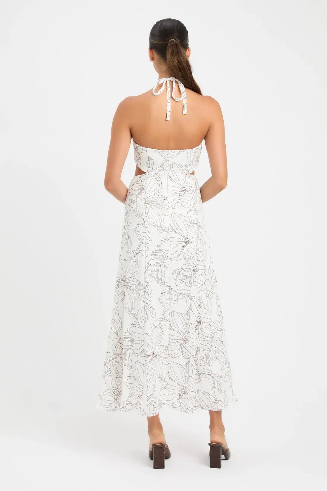 Kookai Lyra Cut Out Midi Dress Print Size 8 photo 2