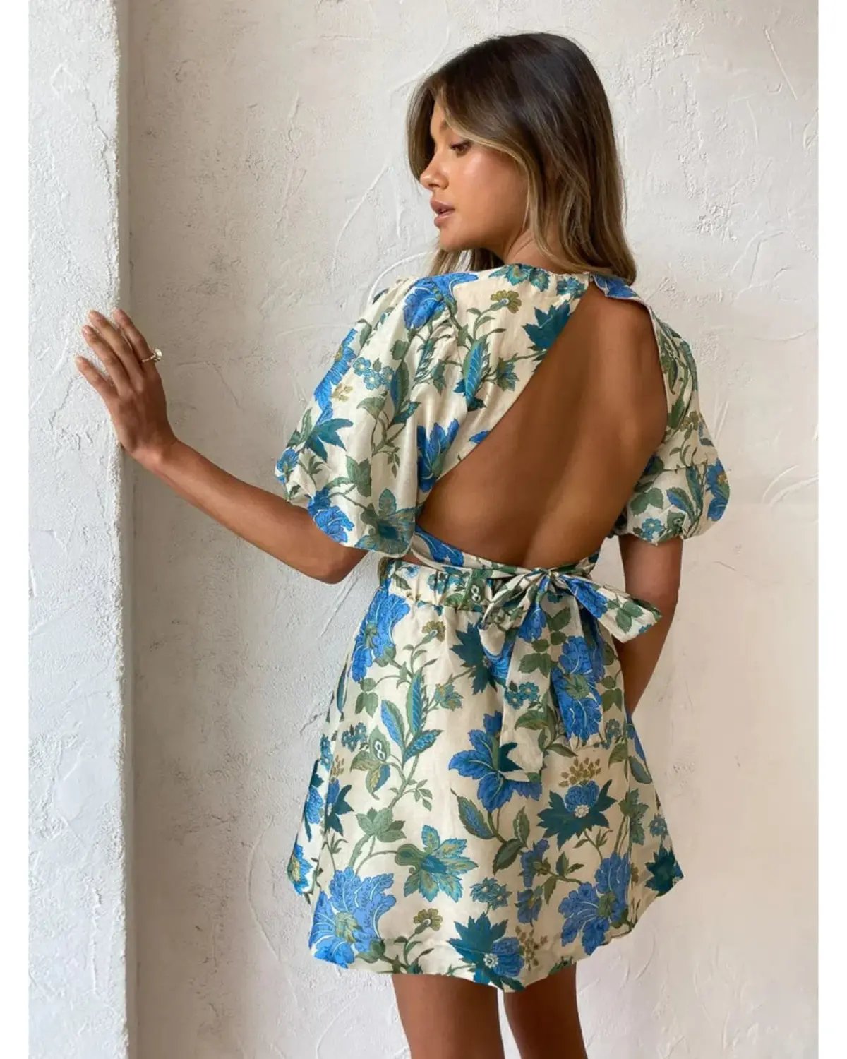 Sir the Label Cecilia Open Back Mini Dress Marguerite Print Size 1 / AU 8 photo 3