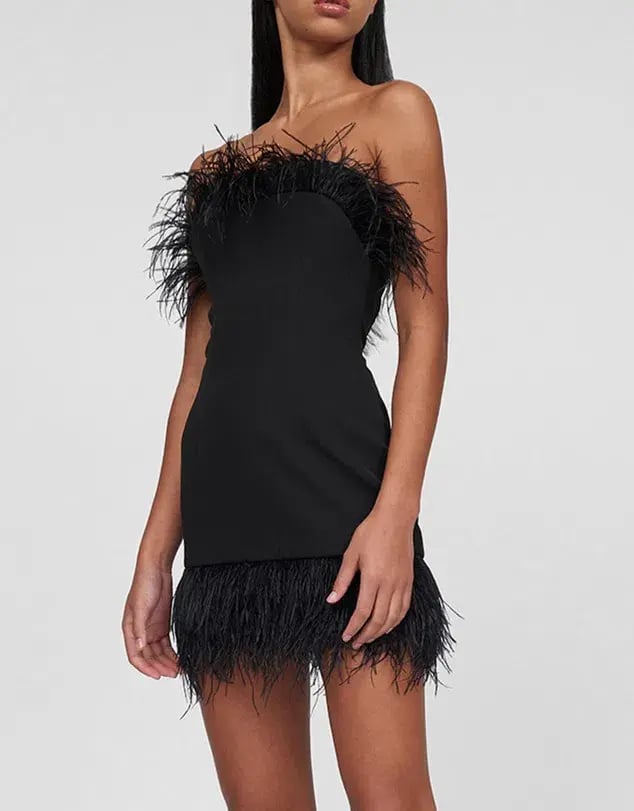 By Johnny Feather Mini Dress Black Size XS / AU 6 photo 4