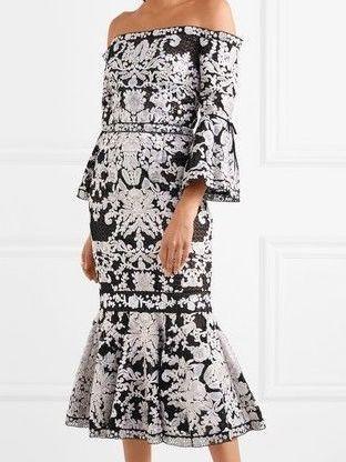 Marchesa Notte Guipure Lace and Tulle Dress Size 10 photo 3