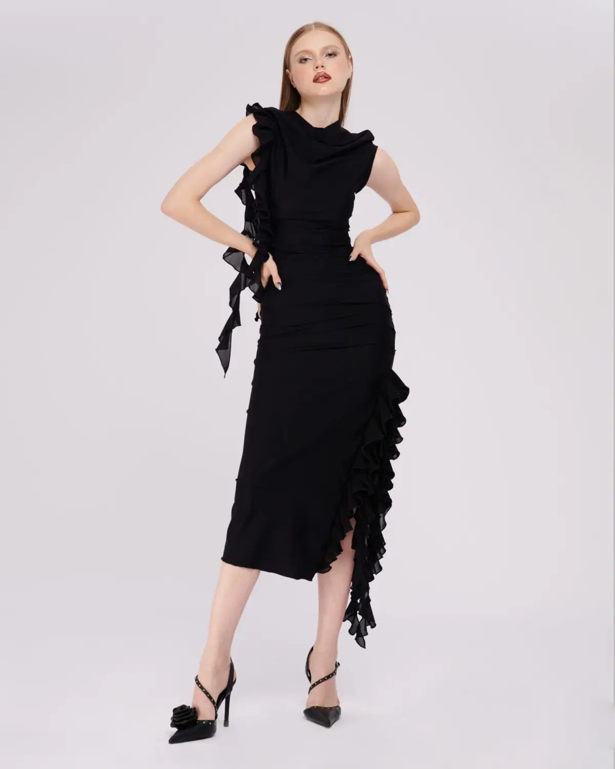 Fanci Club The Assassin Long Dress Black Size 6 photo 2