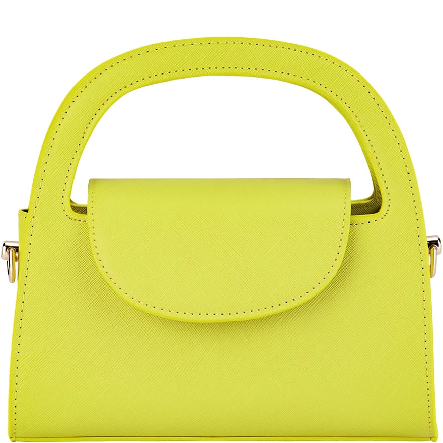 Olga Berg Ivy Chartreuse Curved Handle Bag photo 3