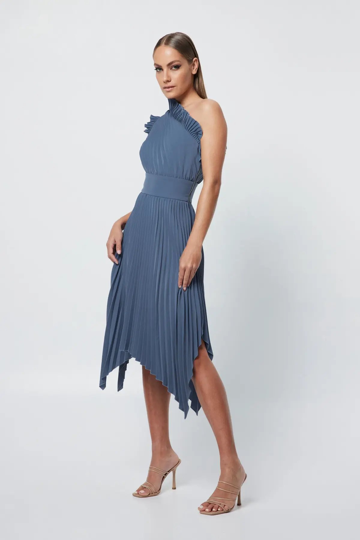 Mossman The Lady Like Midi Dress Blue Size 6 photo 3