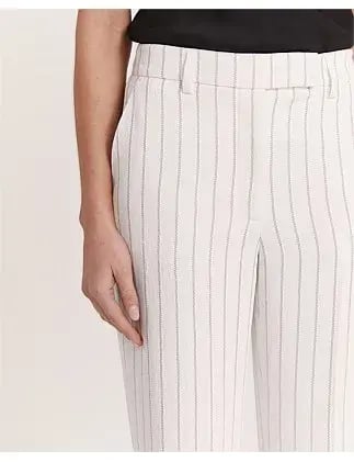 Saba Dharma Pinstripe Wide Leg Pants in White Size AU 6 photo 6