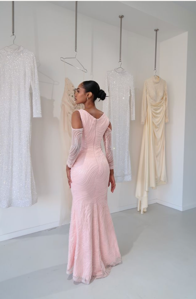 PINK CUT OUT LONG SLEEVE DRESS photo 2