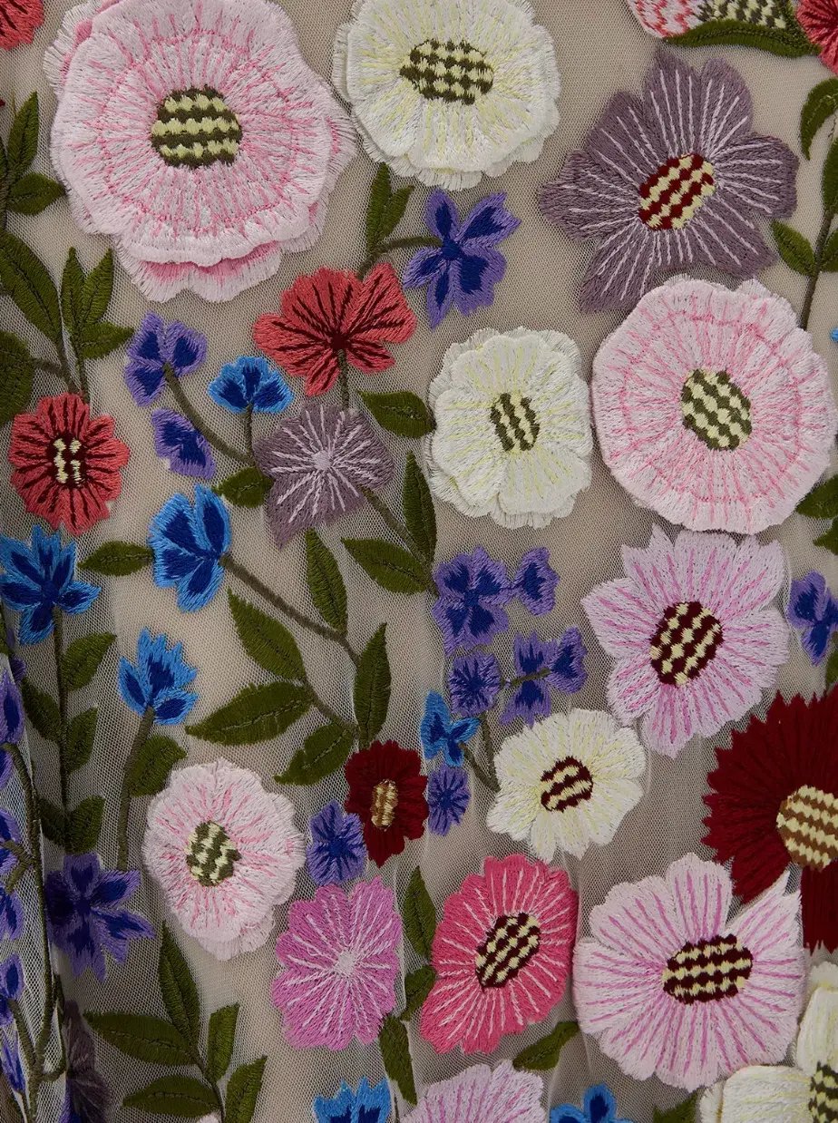 Rachel Gilbert Nya Gown Multi Floral Size 8 photo 4