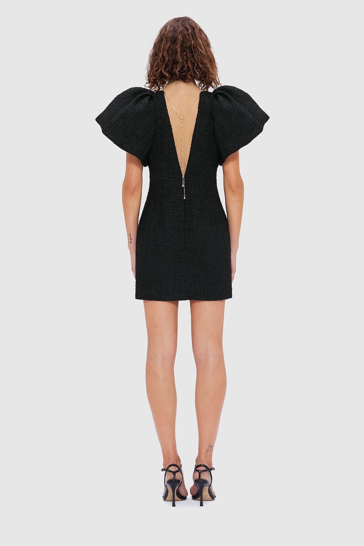 LEO LIN DANA TWEED MINI DRESS - EBONY photo 3