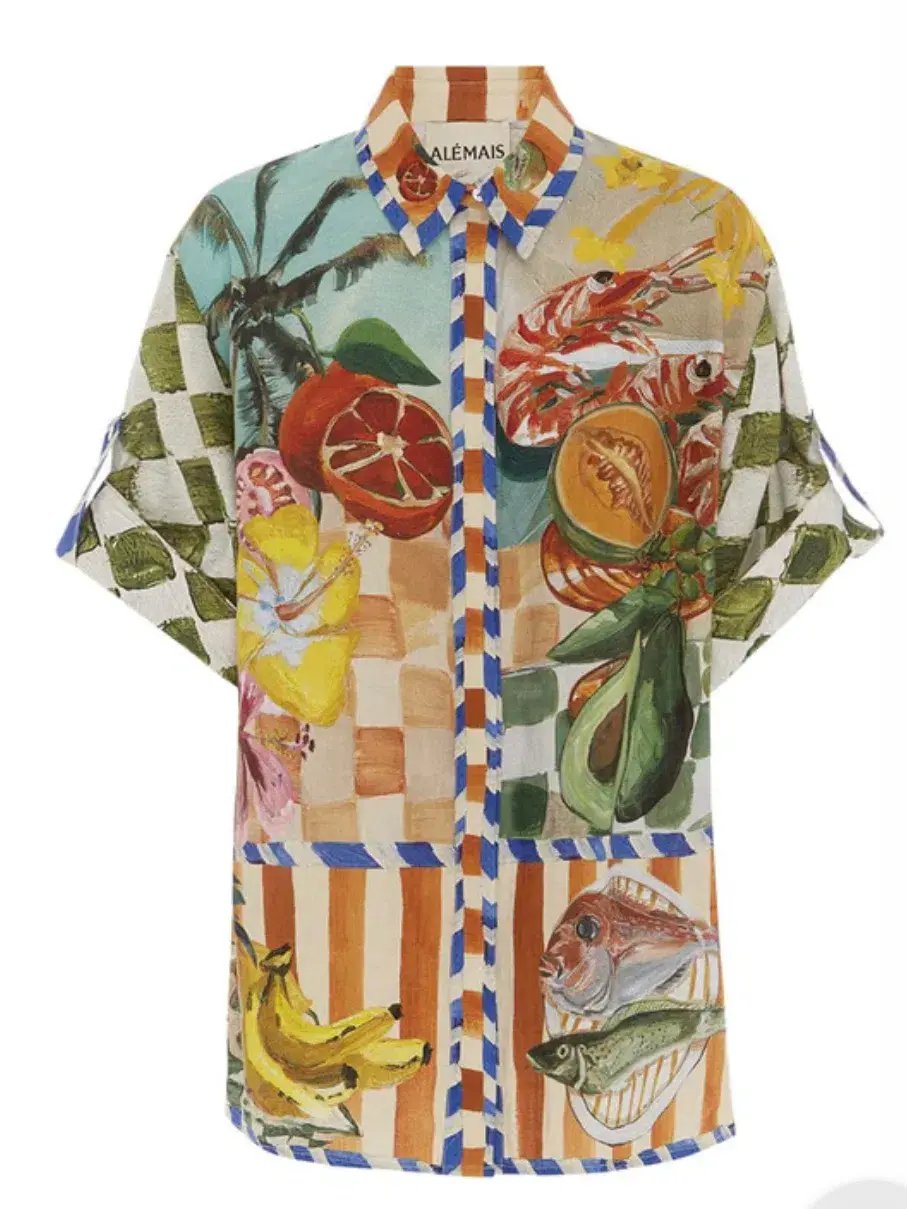 Alemais Theo Oversized Shirt Multi Coloured Size 10 photo 2