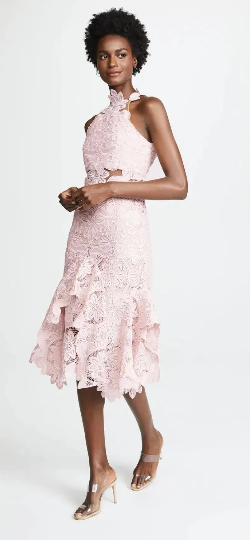 Thurley Waterlily Midi Dress Nude Size 10 photo 2