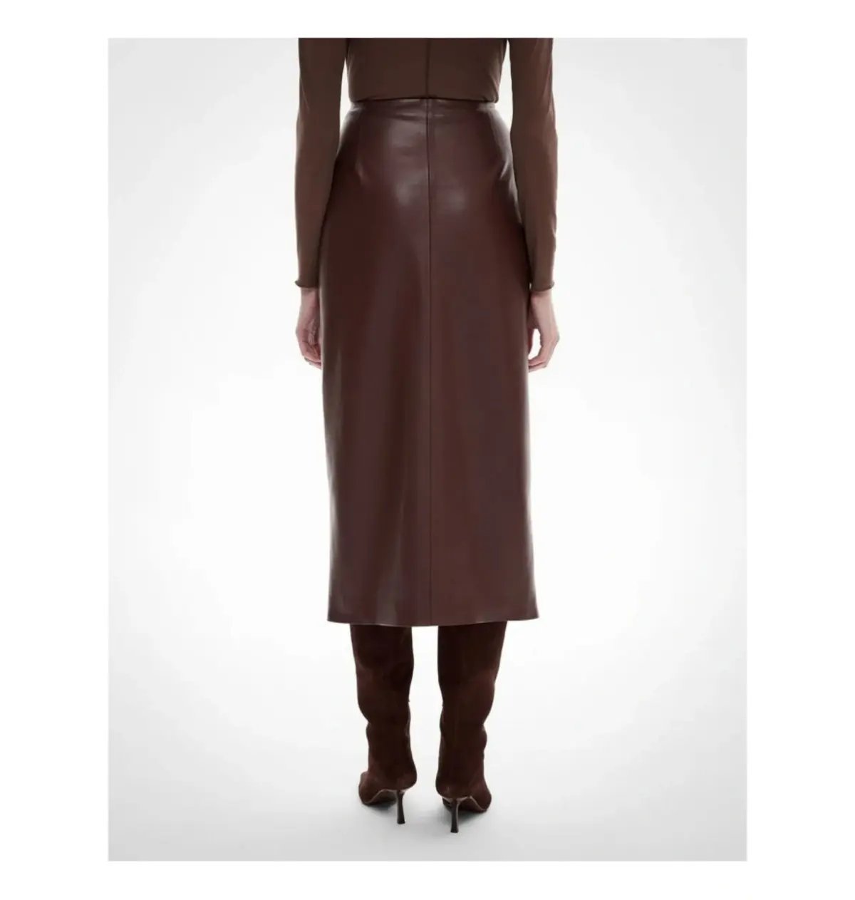 Witchery Button Wrap Midi Skirt Mocha One Size photo 3